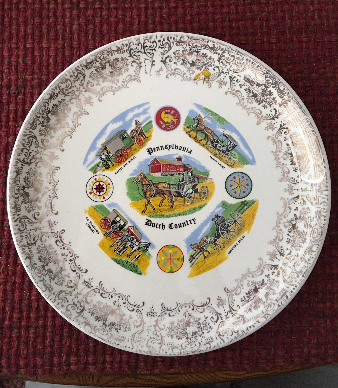 Pennsylvania Dutch Vintage Souvenir Plate Etsy