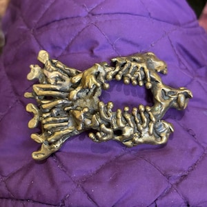 Vintage Pal Kepenyes Signed Blue Sodalite Brass Belt Buckle 3.5\
