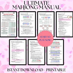 Guida stampabile al Mahjong americano 2025 – Manuale e promemoria del Mahjong – Download immediato – Impara le regole del Mahjong, istruzioni per le mani –