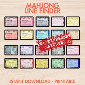 Mahjong Line Finder & Cheat Sheet – Printable American Mah Jongg Card Helper – Instant Digital Download PDF