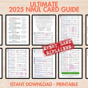 Printable American Mahjong 2025 Cheat Sheet, 2025 NMJL Card Reference, 2025 Mahjong Hands, Beginner Mahjong, Instant Download, Mahjong Gift