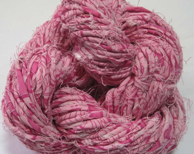 Rag Yarn Handspun Cotton Fabric Yarn Dark and Light Pink Etsy