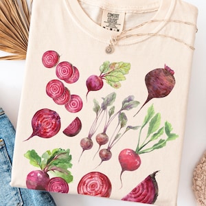 Beet Comfort Colors® Shirt, Botanical Vegetable Tee, Funny Foodie Gift, Garden Aesthetic Shirt, Vintage Root Veg Tee, Cottagecore Clothing