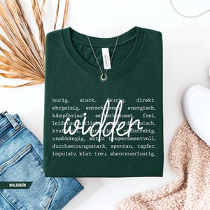 aries zodiac shirt bella canvas, widder sternzeichen tshirt märz april geburtstag, astrology gift shirt for aries woman