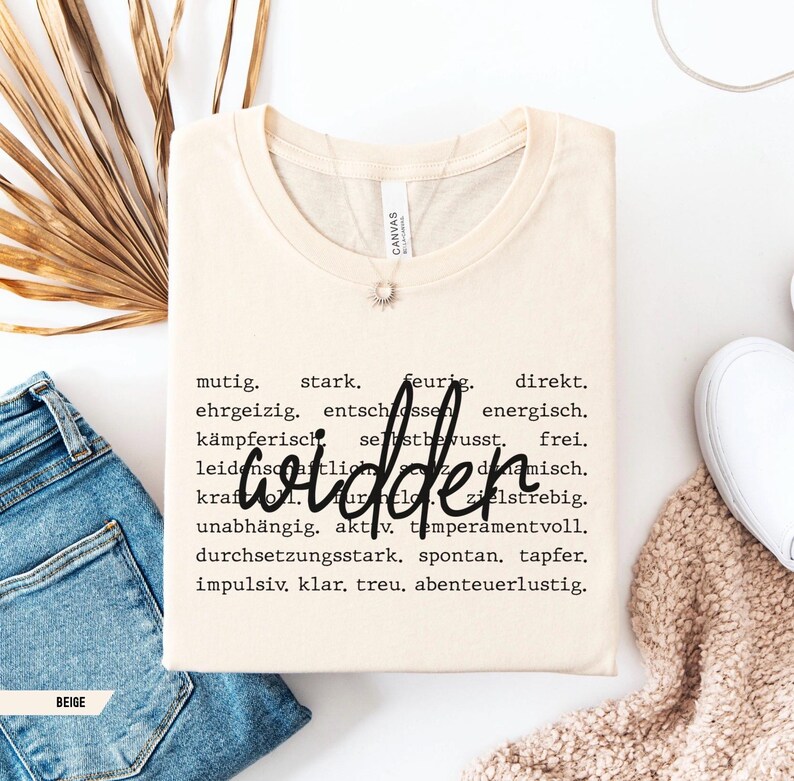 aries zodiac shirt bella canvas, widder sternzeichen tshirt märz april geburtstag, astrology gift shirt for aries woman