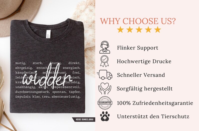 May include: Dark gray t-shirt with the word "widder" in a cursive font, surrounded by descriptive words in a typewriter font. The shirt is folded and displayed on a white surface.