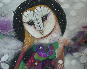 Owl Pastel Painting
