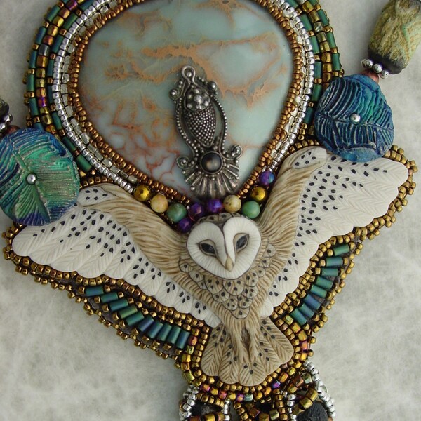SOLD Blue Owl Necklace