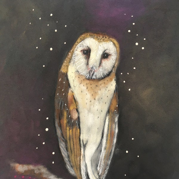 Hoot Pastel Painting