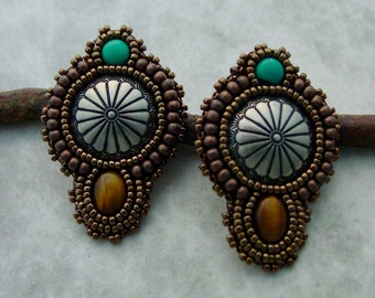 Turquoise and Tigereye Earrings