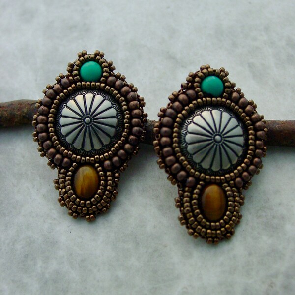 Turquoise and Tigereye Earrings