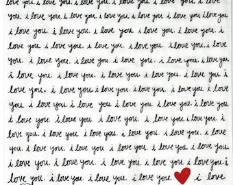 Valentine I Love You Napkins for Decoupage Art DIY Crafting Ideas Cocktail Size
