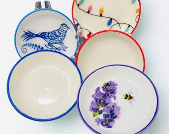 Decorative Ring Trinket or Soap Dish | Various Colors and Patterns