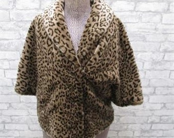 calvin klein faux leopard coat
