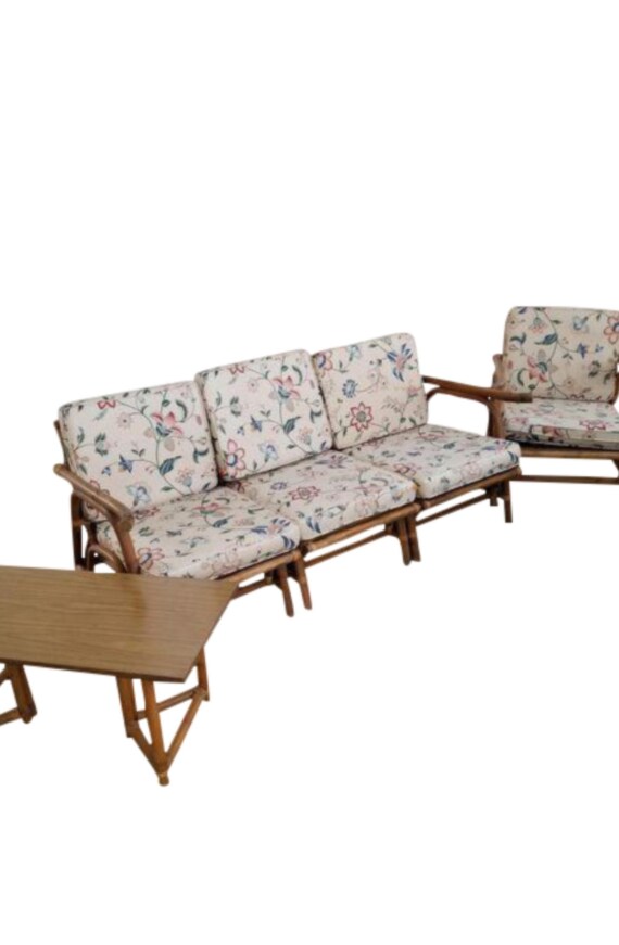 Bamboo Rattan Chair Table Sofa Patio Set Cali Asia Etsy