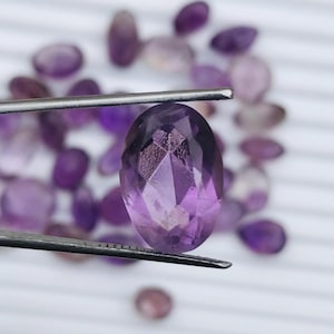 Faceted African Amethyst Loose Gemstone: 7 Carat, 8x10x15mm