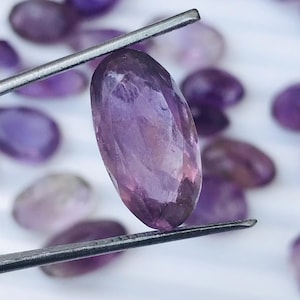 Faceted African Amethyst Gemstone: 7 Carat, 8x10x18mm