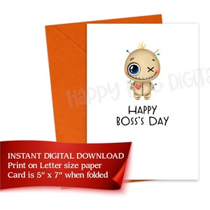 Happy Boss&#39;s Day Greeting Card DIGITAL DOWNLOAD ONLY