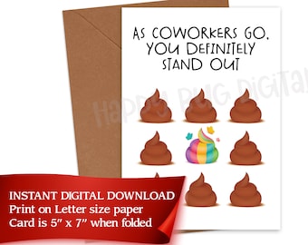 Coworker Geburtstag oder Arbeit Jubiläum Grußkarte DIGITAL DOWNLOAD ONLY