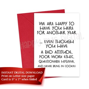 Biglietto d'auguri per anniversario di lavoro felice SOLO DOWNLOAD DIGITALE