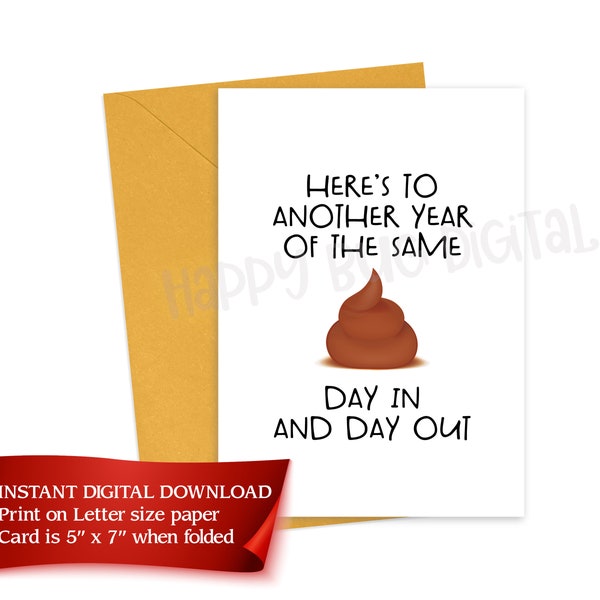 Happy Work Anniversary Greeting Card DIGITAL DOWNLOAD ONLY