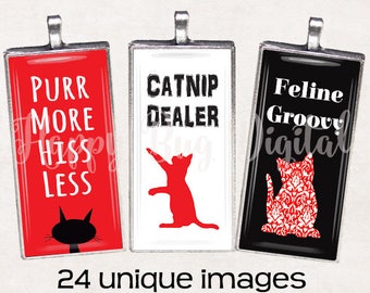 Alles über Katzen Grafiken Digital Collage Sheet - 1 "x 2" Domino Tile Größe für Anhänger SOFORTIGER DOWNLOAD