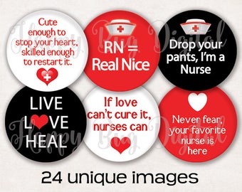 NURSES Digital Collage Sheet - 1.313 inch Round Circles for 1" Inch Buttons Magnets Badge Reels INSTANT DOWNLOAD