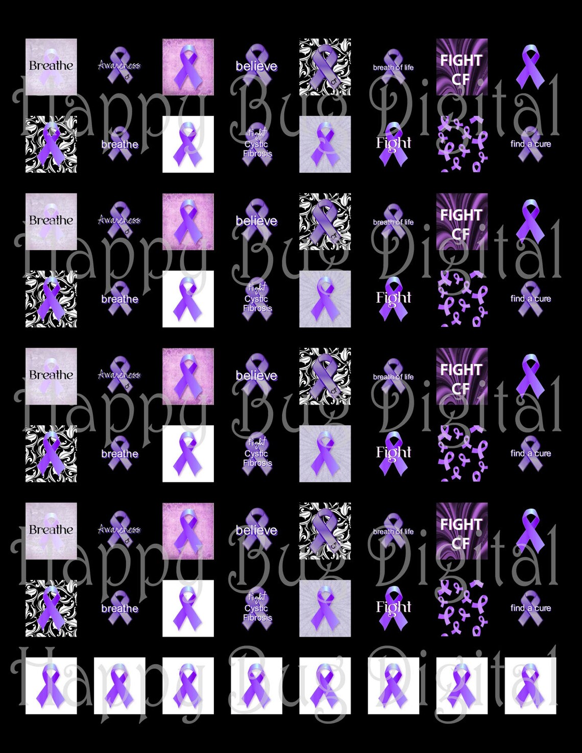 Cystic Fibrosis Printable Digital Graphics Collage Sheet Scrabble Size ...