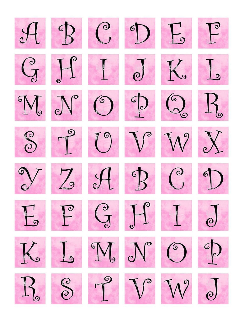 alphabet digital collage sheet 1 inch squares etsy