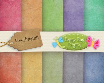 Parchment Paper 10 Colors Digital Paper Pack Commercial Use OK - INSTANT DOWNLOAD
