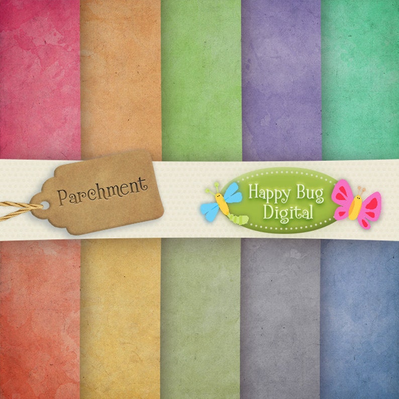 Parchment Paper 10 Colors Digital Paper Pack Commercial Use OK INSTANT