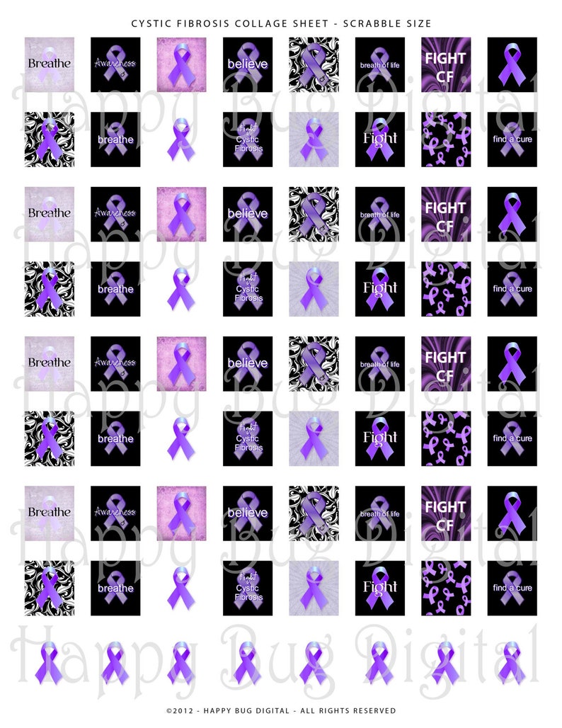 Cystic Fibrosis Printable Digital Graphics Collage Sheet - Scrabble ...