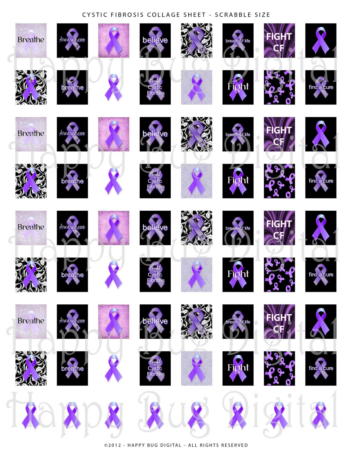 Cystic Fibrosis Printable Digital Graphics Collage Sheet - Scrabble ...