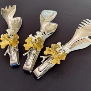 Luxury 3-Piece Silver Serving Tong Set