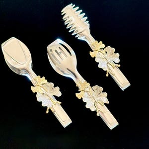Luxury 3-Piece Silver Serving Tong Set