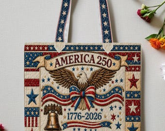 Pikowana torba na ramię, patriotyczna torba na 250. rocznicę Ameryki