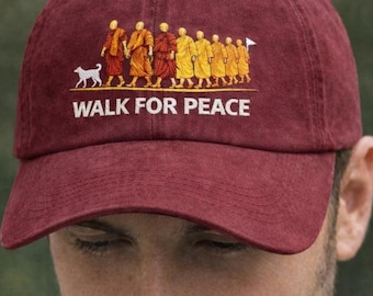 Walk For Peace Hat, Peace Walking Monks Hat, Buddhist Monks Compassion, Spiritual Zen Hat, Zen Z Aesthetic Peace Advocate Gift