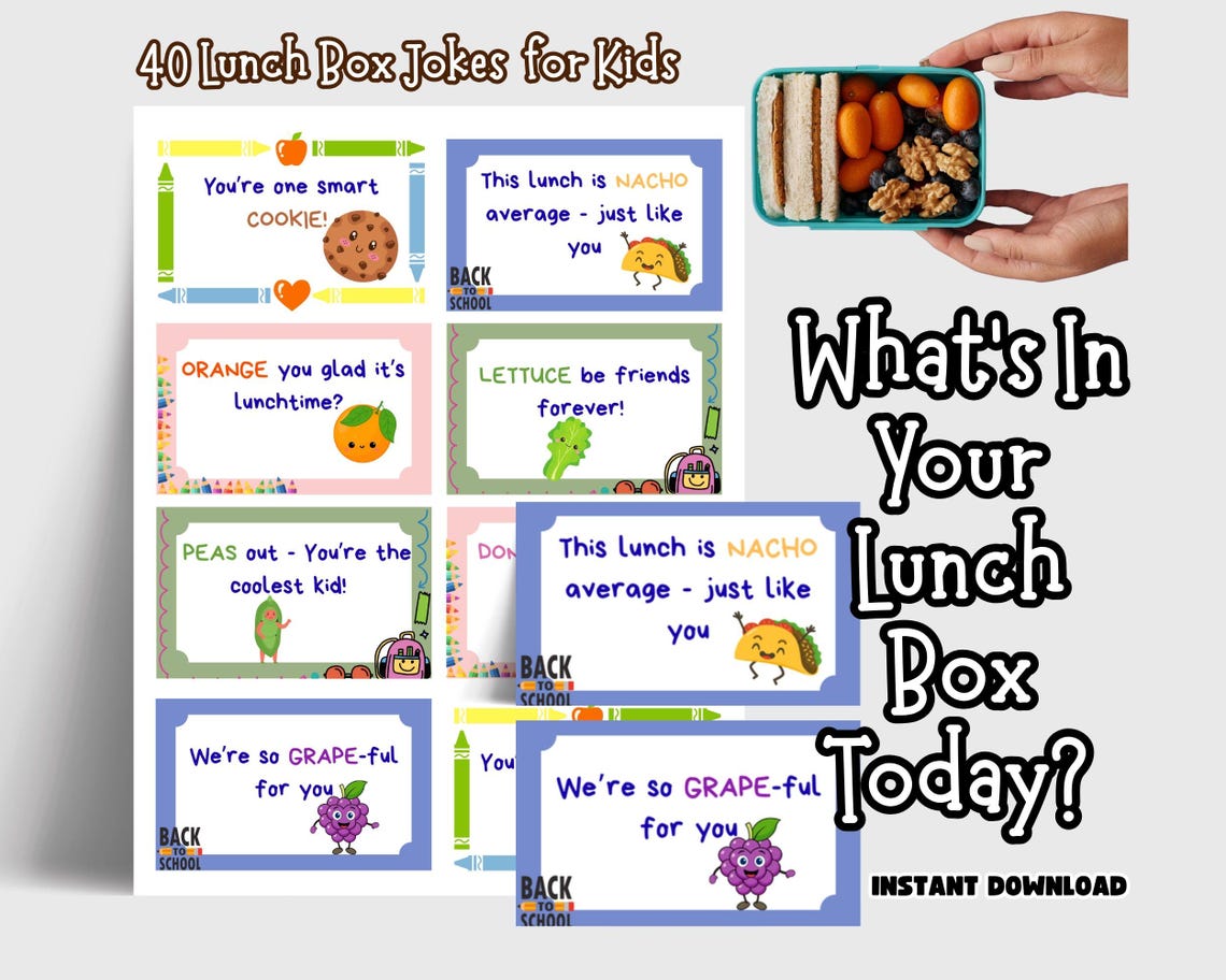 Kids Lunch Box Notes: Funny Jokes & Positive Affirmations (printable ...