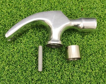 Vintage Silver Polish Aluminum Walking Stick Hammer Handle