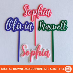 Custom Name Birthday Cake Topper 3D Print File: Personalised Party Decoration (STL Digital Download)