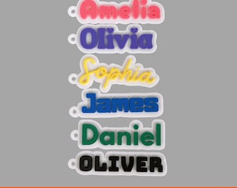 Portachiavi personalizzato con nome, file STL stampabile in 3D, targhetta personalizzata, etichetta per borsa (download digitale)