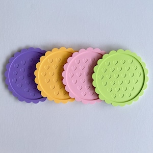 3D Printed Scallop Heart Coaster: Pastel Drink Coaster, Jewelry Tray