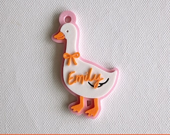 Custom Name Goose Keychain: 3D Print Bag Tag (STL Digital Download)