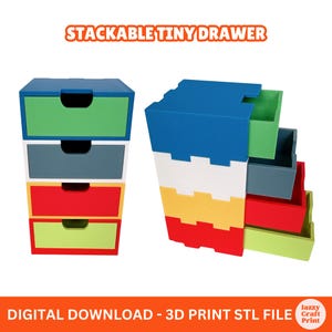 Stackable 3D Drawer STL File: Mini Storage Organizer (Digital Download)