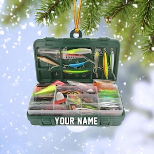 Personalized Fishing Christmas Ornament, Custom Name Fishing Christmas Tree Decor, Fishing Keepsake, Christmas Gift For Fishing Lover