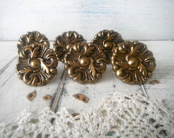 Shabby chic furniture handles dresser knobs french country shabby decor gold knob cottage country French country funriture knobs gold tone