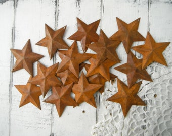 10 Rusty Barn Stars 3.5 in 3 1/2" Dimensional 2D w/ hole Craft Supply Country 