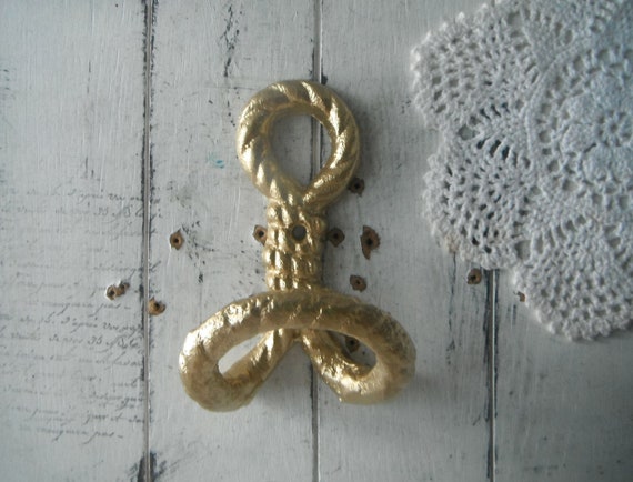 Nautical Knot Hook Nautical Hook Gold Knot Hook Beach House Decor Cottage  Decoration Cottage Chic Rustic Towel Hook Clothing Hook 5 Inch 