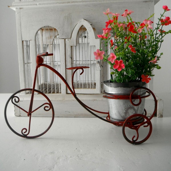 bike planter indoor outdoor plant holder bike decorrustic red finish antiqued bike plant stand metal bike includes pot 13.75x5x8