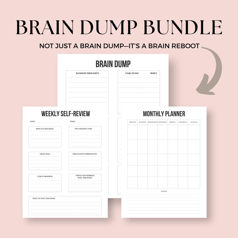 ADHD Brain Dump - Daily Planner - Printable To-do List - Focus ...